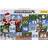 Mattel Minecraft-adventskalender, 3 figurer i skala 8,3 cm, bland annat jultomte, 17 tillbehör och 4 klistermärken, pixlad design, HXM86