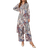 Shein Mulvari Plants Print Tunic Top & Trousers