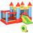 OutSunny Bouncy Castle House Inflatable Trampoline Slide Water Pool Basket 4 in 1 with Blower Basketball Hoop