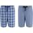 Hanes Men's Big and Tall Woven Cotton Pajama Sleep Shorts 2-pack - Blue/Chambray Blue