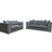 Furniture 786 Kensington Grey Sofa 190cm 2pcs 3 Seater, 2 Seater