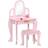 Homcom Kids Dressing Table & Stool Vanity Set