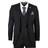 Truclothing Men's Pinstripe Retro Suit 3 Piece - Black