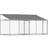 vidaXL Dog Cage with Roof and Doors Gray Galvanized Steel