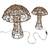 Lights4fun Mushroom Brown Ground Lighting 40cm 2pcs