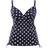 Panache Anya Riva Spot Balcony Tankini Top - Navy/Vanilla