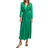 Mango Satin Dress with Knot - Emerald Green