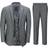 Xposed Men's Smart Formal Retro Tailored Fit Jacket Suit 3-Piece - Grey