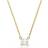Swarovski Stilla Gold Tone Square Cut Crystal Necklace - White