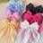Shein 7pcs Girls Colorful Solid Color Hair Bows With Alligator Clips