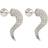 Balenciaga Force Horn Earrings - Silver/Transparent