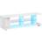 Homcom Modern LED Unit with Glass Shelves White TV Bench 144.8x45cm
