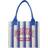 Ganni Striped Tote Large - Dark Blue