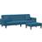 vidaXL 3216267 Blue Soffa 220cm 3-sits