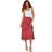 Roman Broderie Tiered Stretch Midi Skirt Orange