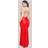 Goddiva Halter Cowl Neck Back Maxi Dress Red