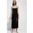 Mango Side-slit satin dress black Woman Black