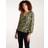 Blue Vanilla Wrap Front Geometric Deep Hem Band Top Khaki