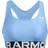 Under Armour Women's Heat Gear Authentics Mid Branded Sports Bra - Horizon Blue/White