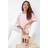 Roman Burnout Floral Dipped Hem Overlay Top Light Pink