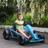 Homcom Drifting Electric Go Kart with Slow Start Music Blue