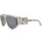 Philipp Plein Shield Sunglasses Beige/Grey