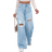 Shein Ezwear Distressed Washed Denim Jeans