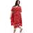 Yours Floral Print Border Midaxi Dress Red