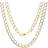 Nuragold Cuban Chain Curb Link Diamond Cut Pave Two Tone Necklace 5.5mm - Gold/Silver