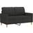 vidaXL 359087 Black Soffa 137.9cm 2-sits
