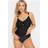 M&Co Knot Front Strap Detail Tankini Top Black
