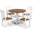 Costway Round Kitchen Drop Walnut/White Dining Set 108cm 5pcs