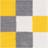 THE RUGS Area Rug Grey, White, Yellow 120 x120cm