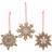 Gisela Graham Gingerbread Style Snowflake Brown Christmas Tree Ornament 8.5cm 3pcs