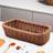 Tlily Desktop Basket Woven Basket Restaurant Tableware Box Tableware Cutlery Tray