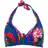 Pour Moi Antigua Frill Halter Underwired Bikini Top - Blue Floral