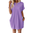 Shein LUNE Solid Hidden Pocket Batwing Sleeve Tee Dress