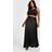 boohoo Womens Plus Satin Drawcord Maxi Skirt - Black