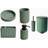 Textured 6 Pcs Dish Toothbrush Dispenser Tumbler Brush & Bin Set - Green