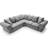 Abakus Direct Elegant Verona Light Grey Sofa 245cm 5 Seater