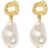 Shein 1pair Minimalist & Fashionable Luxury Baroque Style Unconventional Pearl Earrings
