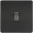Knightsbridge Screwless 10AX 1G 2-Way Switch Matt Black with black rocker
