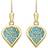 C. W. Sellors 18ct Gold Turquoise Flore Filigree Heart Drop Earrings