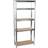Kinzo Wood Stainless Steel Brown/Silver/Chrome Hyllsystem 75x172cm