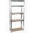 Kinzo Wood Stainless Steel Brown/Silver/Chrome Shelving System 75x172cm