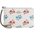 Coach Corner Zip Wristlet With Floral Print - Silver/Chalk Multi