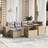 vidaXL Matgrupp För Trädgården Med Dynor 7 Delar Beige Konstrotting Loungeset