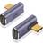 Nordic USB4-304 40Gbps 100W USB C - Angled USB C Adapter M-F