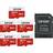 LEXAR E-Series 64GB Micro SD Card 5 Pack, microSDXC UHS-I Flash Memory Card with Adapter, 100MB/s, C10, U3, A1, V30, Full HD, 4K UHD, High Speed TF Card