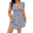 Shein Frenchy Plus Size A Line Summer Women's Striped Short Flying Sleeve A-Line Dress